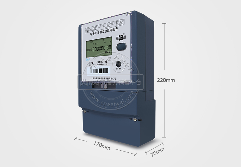 恒通國測DSSD25三相三線電子式多功能電能表尺寸